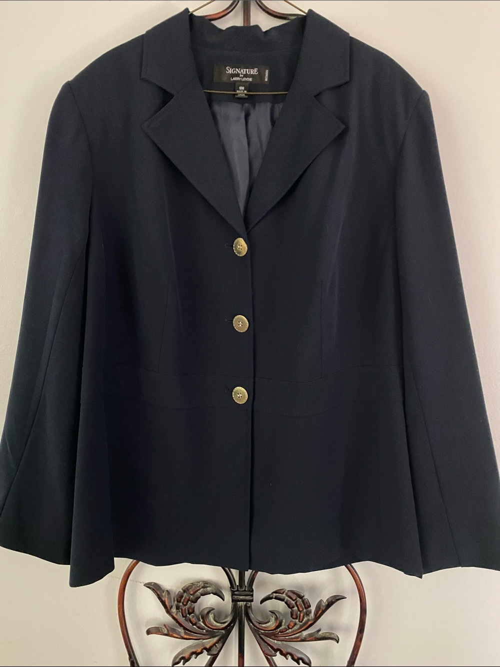 Signature by Larry Levine Navy Blazer with Gold Buttons